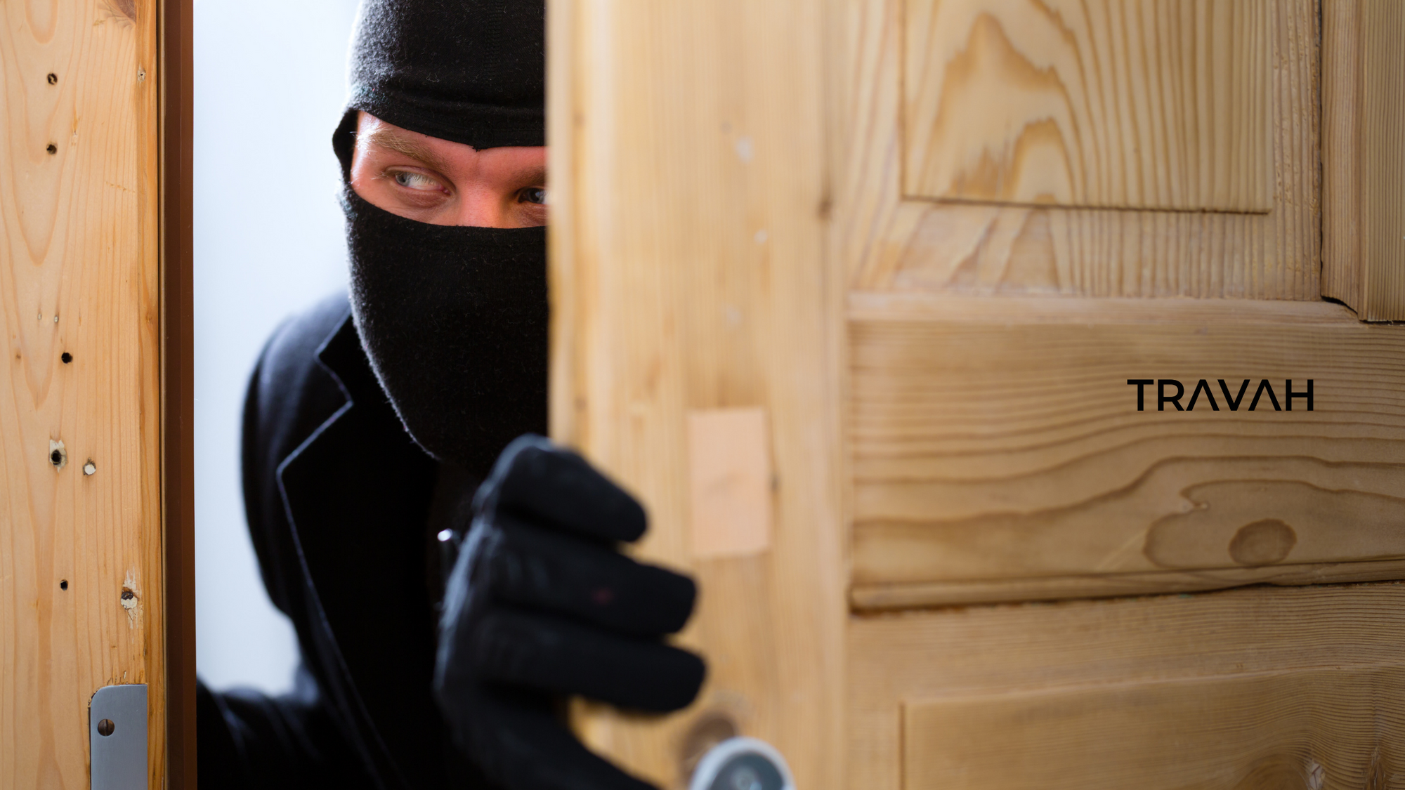 Burglar opening door